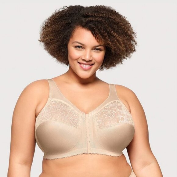 Glamorise MagicLift Front-Closure Support Bra in Blush Nude, 50DD - Picture 1 of 16